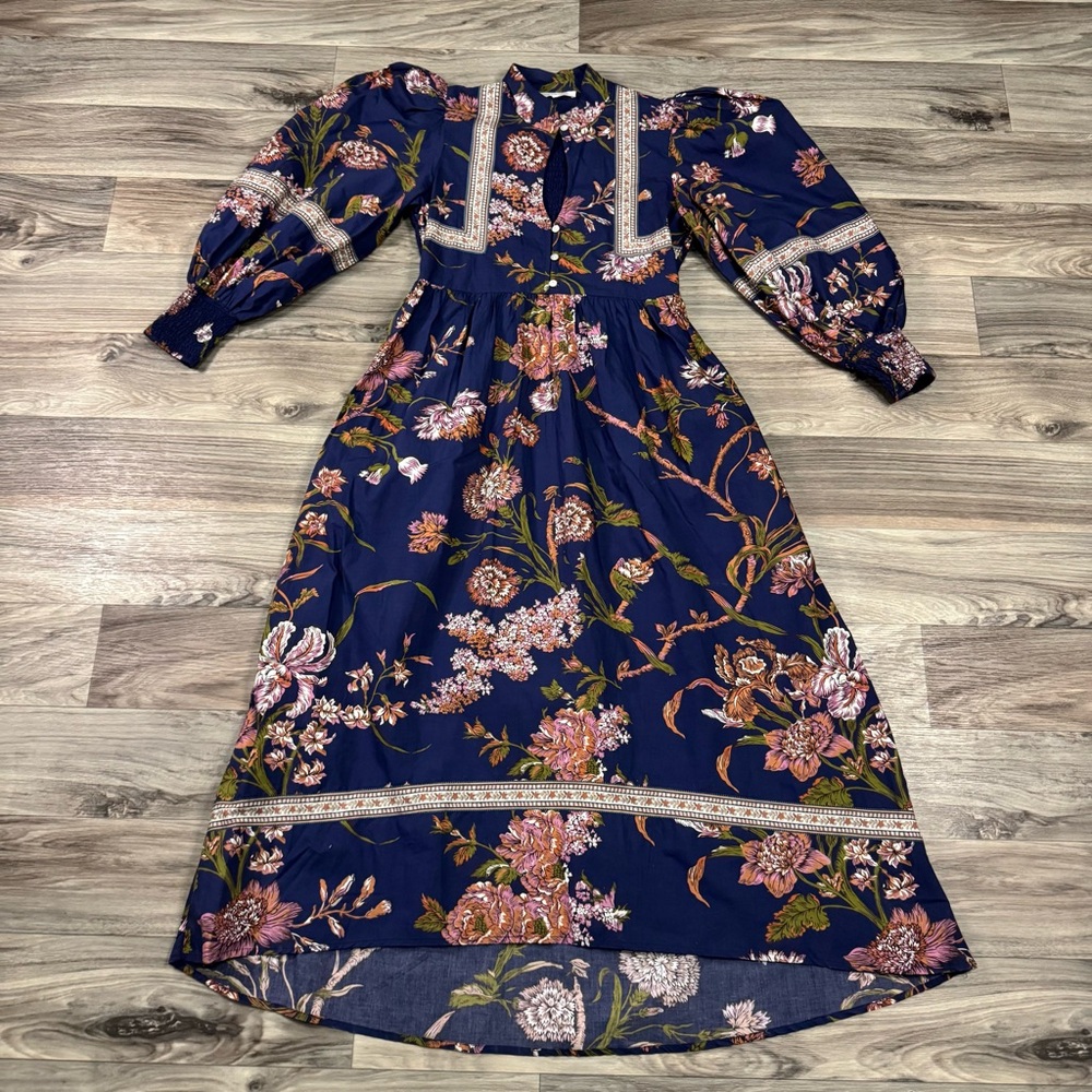 Love The Label Wanda Print Floral Cotton Midi Dress Size Small